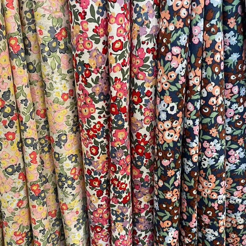 145×50cm Cotton Poplin Pastoral Floral 40S Tissun Liberty Fabric For Kids Baby Sewing Cloth Dresses Skirt DIY Handmade Patchwork