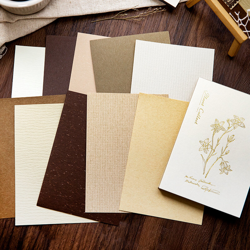 50Pcs Material Papier Blume Gold Farbe Morgen nebel collage hintergrund Buch Konto Schreiben Hand Dekoration 110*90mm