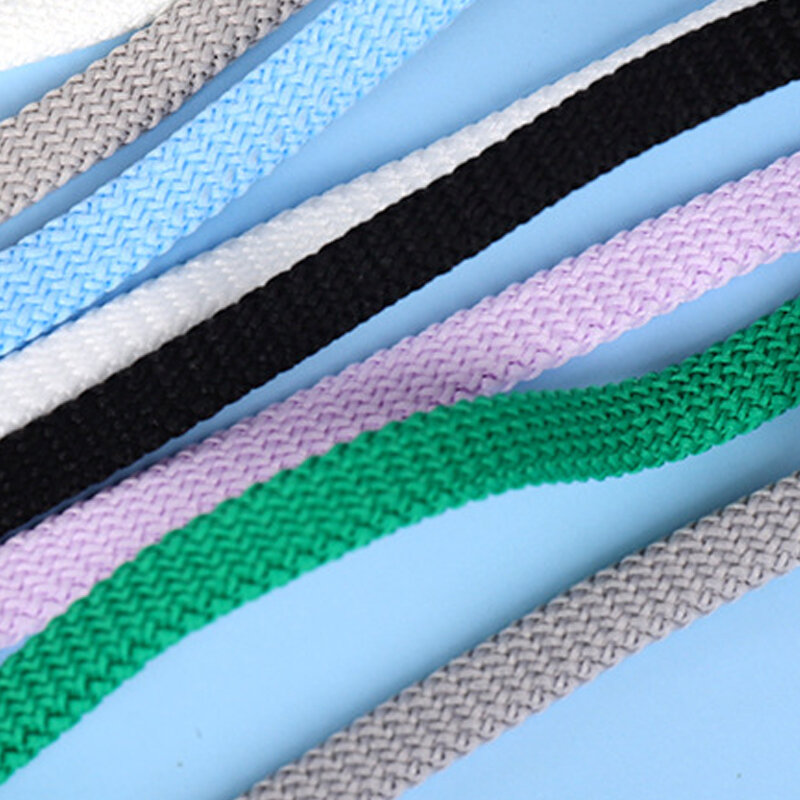 Polyester cotton flat sneakers laces men's braided rope laces women's basketball laces color high-top colored