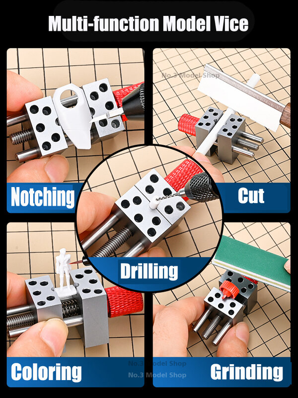 MSWZ-Mini tornillo de banco de aleación de mano multifunción para soldado en miniatura, Gundam, piezas fijas, fabricación de modelos, herramientas de bricolaje