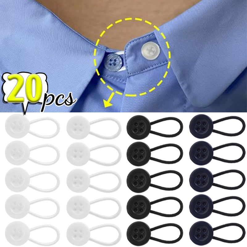 Estensori del colletto bottoni per Jeans pantaloni vita elasticizzata camicia vestito cravatta collo espansori flessibile riutilizzabile fibbia Unisex accessori