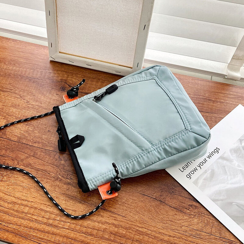 Pequena bolsa quadrada para homens e mulheres, mini bolsa de viagem impermeável, bolsa de ombro casual, bolsa para celular, bolsa tiracolo, nova moda