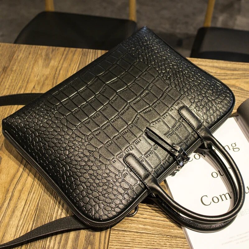 Customized New Style Business Briefcase Handbag Suitable For 13/14/15 Inch Laptop Bag Insurance Document Shoulder Diagonal Bag