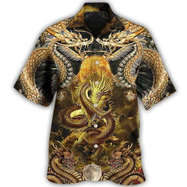Camisa hawaiana de manga corta para hombre y mujer, camisa Unisex de gran tamaño con estampado 3D de dragón, Hip Hop, playa, Verano