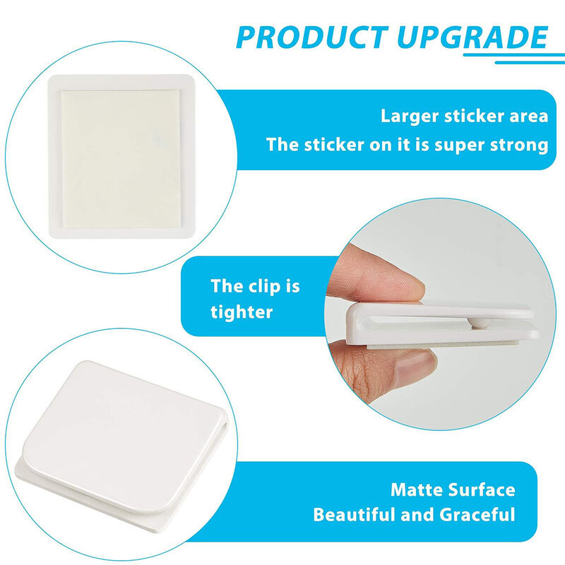 シャワーカーテン用スプラッシュ防止プラスチッククリップ、白、5x4x1cm