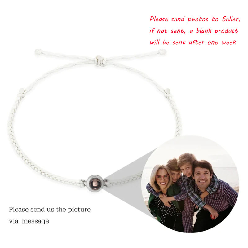 Braccialetti personalizzati per la proiezione di braccialetti con foto a cerchio regalo personalizzato per la famiglia con coppia gioielli commemorativi compleanno san valentino