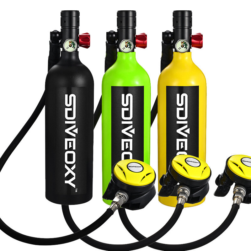 SDIVEOXY-Juego de buceo portátil, cilindro de 1L para actividades acuáticas, buceo y natación