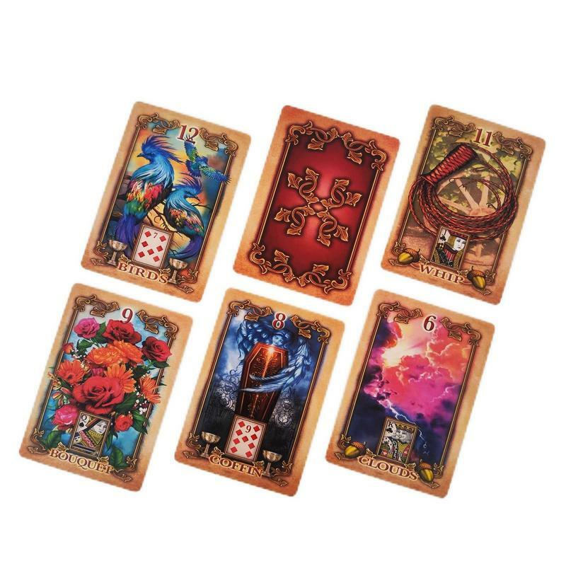 Cartas de Tarot de 47 piezas, cartas de adivinación lustrosas, de Lenormand, oráculo, baraja mental, juego de mesa