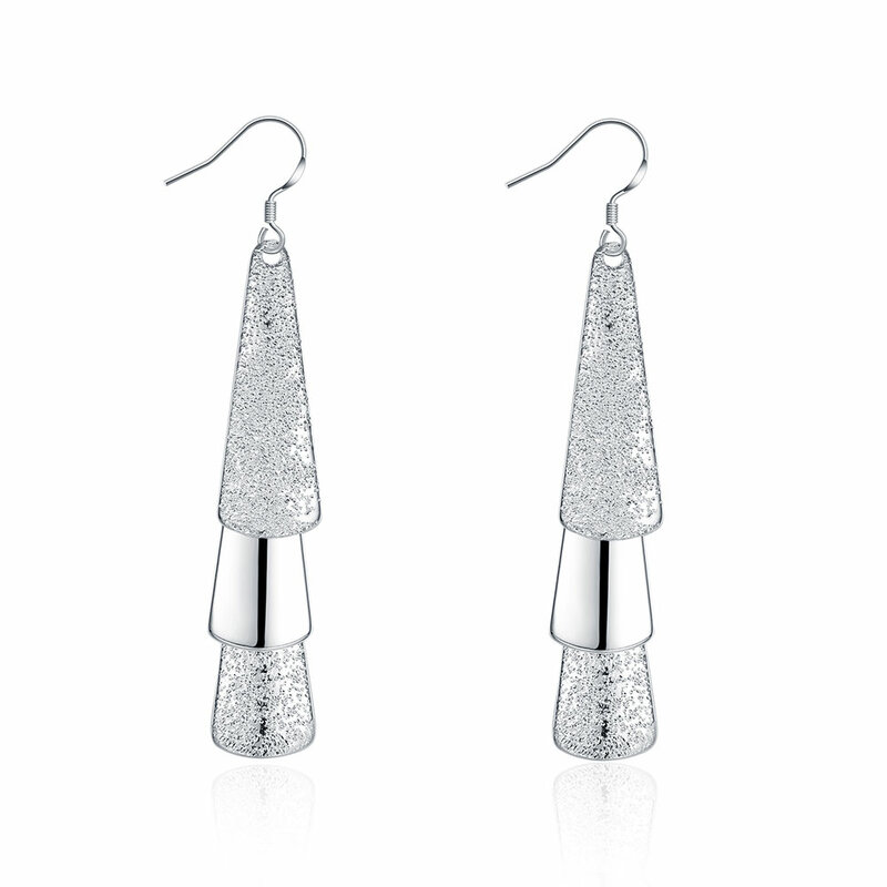 Hochwertiger Retro-Schmuck 925 Sterling Silber Ohrring für Frau Mode Geometrie lange Ohrringe Party Geschenke