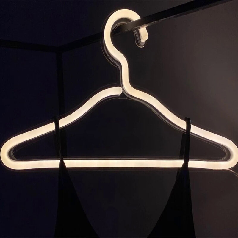 Sry benutzer definierte Kleidung führte Neonlicht Kleiderbügel Garderobe neuen Stil Zeichen elektronische Zeichen für Promi Stoff Schaufenster Display
