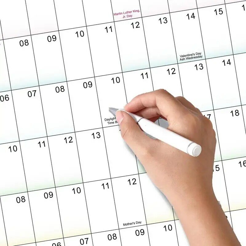 Calendario de pared de 12 meses, planificador anual de año, 2024 DE ENERO DE 2024 a diciembre de 2024, papel grueso Horizontal, 2024