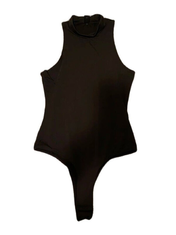 Модная эстетичная индивидуализированная уличная одежда в стиле Харадзюку, женский Американский базовый облегающий черный комбинезон без рукавов в стиле ретро