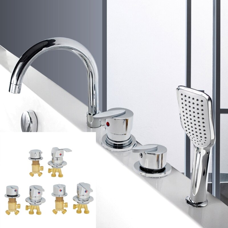 E5BB Unique Brass Water Mixers Valves for Bathtub Conveniently Control Hot Cold Water