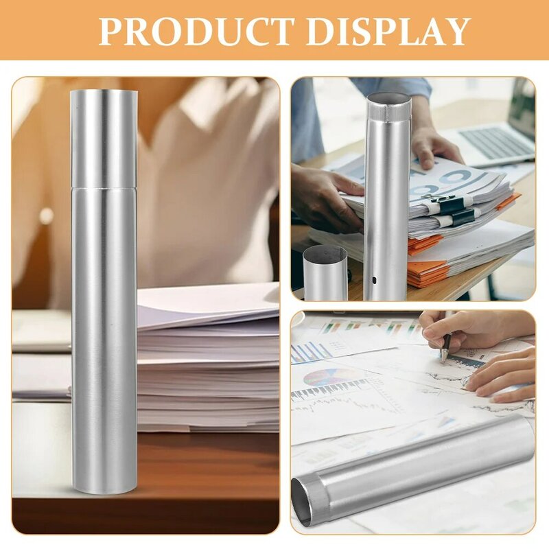 Portable ID Holder Stainless Steel Birth Certificate Protector Decorative Diploma Tube