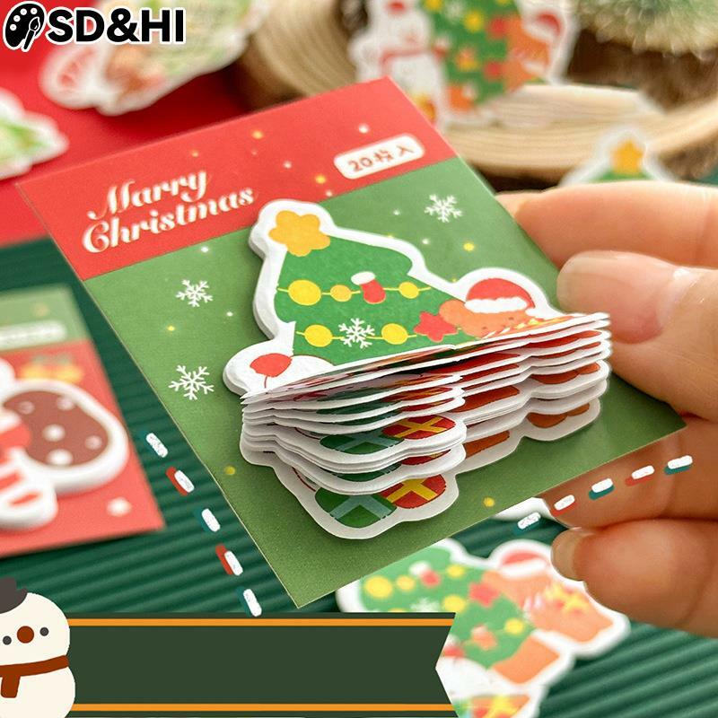 20 Sheets Merry Christmas Memo Pad Cute Message Notes Decorative Notepad Note Material Paper Stationery Office Supplies Gift