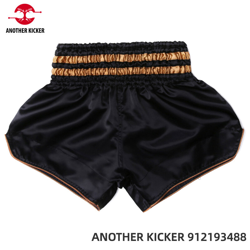 Muay Thai-pantalones cortos de boxeo para hombres y mujeres, ropa de artes marciales, lisos, satinados, Kickboxing, niños, sin logotipo
