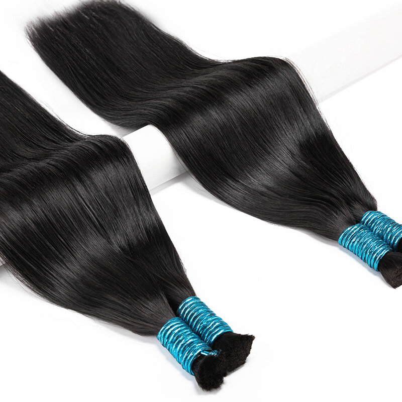 Kein Schuss menschliches Haar Masse natürliche unverarbeitete indische Haar verkäufer jungfräuliche Bündel 100% menschliches Haar Bündel Verlängerungen versand kostenfrei