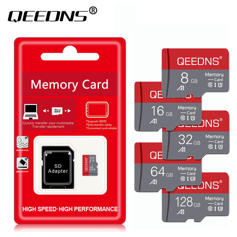 بطاقة ذاكرة ميكرو TF عالية السرعة للهواتف ، بطاقة ذاكرة فلاش صغيرة SD ، 512GB ، 256GB ، 128GB ، 64GB ، 32GB ، 8GB ، 16GB