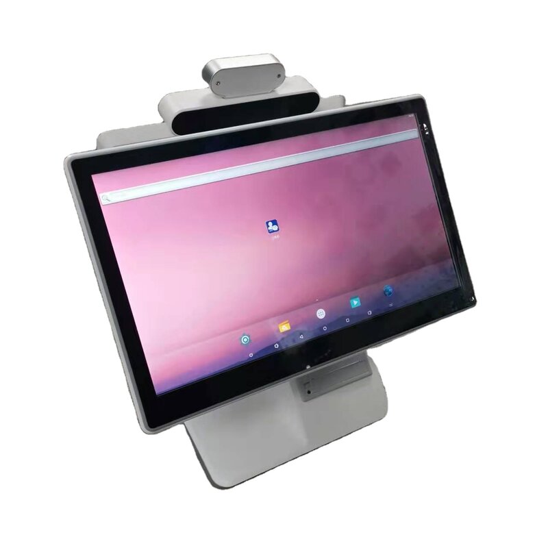 Facial recognition 13.3inch dual screen pos system android face recognition attendance machine time attendance