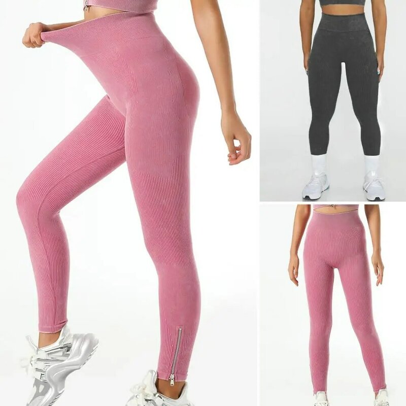 Pantalones elásticos de cintura alta para mujer, pantalones de Yoga de cintura alta, Control de barriga, compresión ajustada levantada a tope