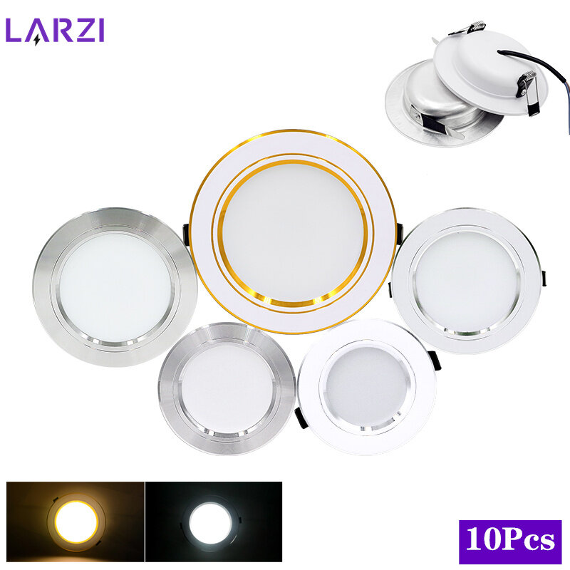 10pcs/lot LED Downlight 12V 24V 110V 220V Spot Light 5W 9W 12W 15W 18W Recessed In LED Ceiling Downlight Cold Warm White Lamp