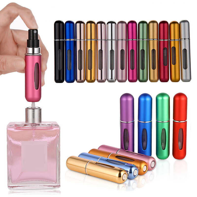 Perfume Spray De Garrafa Recarregável, Dispensador Sub-Bottling, Mini Recipiente Líquido Vazio Portátil, Carga Inferior, Viagem, 5ml, 8ml