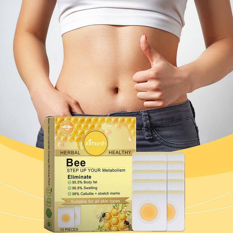 10Pcs/Bag Bee Patches Relieve Stress Lymphatic Drainage Slimming Patch Detox Abdominal Navel Sticker For Swelling