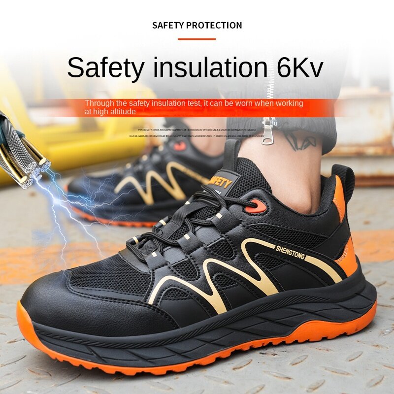 Fashion 2024 Insulation 6KV Men Work Shoes Steel Toe Cap Safety Male Sneakers Boots Outdoor Nail Proof Indestructible Footwear