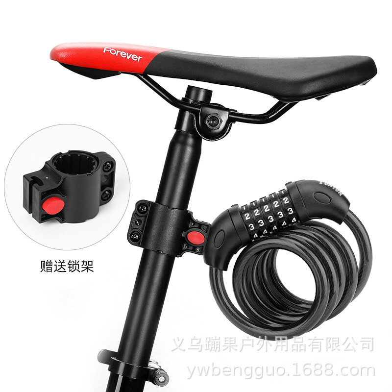 Candado de bicicleta con combinación de 5 dígitos, Cable de acero, contraseña de seguridad, candado de casco de bicicleta, Cable portátil, candado de mochila