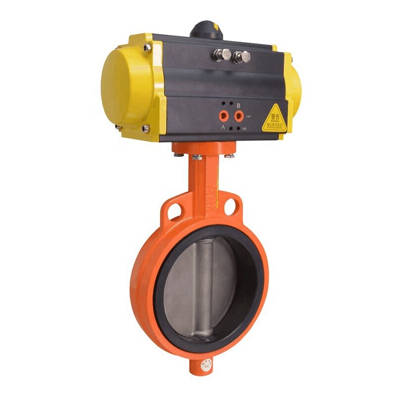 DN 300 Pneumatic Wafer Butterfly Valve With Pneumatic Actuator