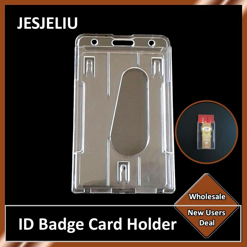 โปร่งใสแขนการ์ดบัตรเครดิต Id Badge Sampul Kartu ป้องกันผู้ถือนามบัตรกล่องคอลเลกชันกรอบจัดเก็บกล่อง