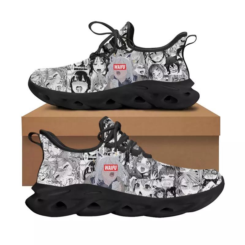 Cartoon A-Ahegaos Flats Sneakers Mens Women Sports Running Shoes High Quality DIY Sneaker Lace Up Mesh Footwear custom made Shoe