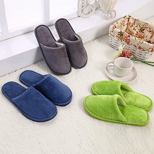 Unisex Winter Warm Sliipers Soft Long Plush Solid Foam Silent Soles Winter Non-slip Indoor Slippers ,Shoe Size 40-41 Pink