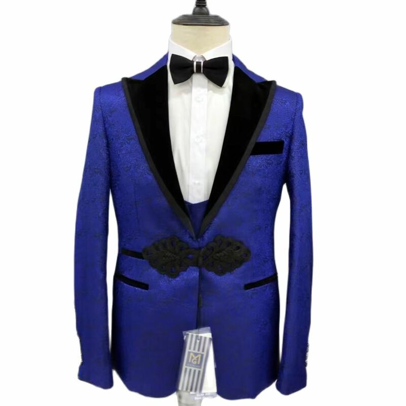 Blazer Floral listo para usar, chaqueta de vestir para novio de boda, pantalones, trajes informales de Negocios Inteligentes