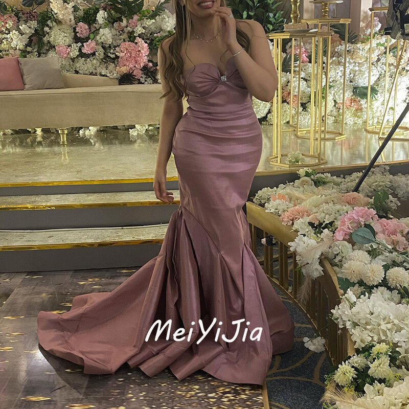 Meiyijia  Evening Dress Strapless Sleeveless Mermaid Floor-Length Saudi  Arabia  Sexy Evening Birthday Club Outfits Summer 2024