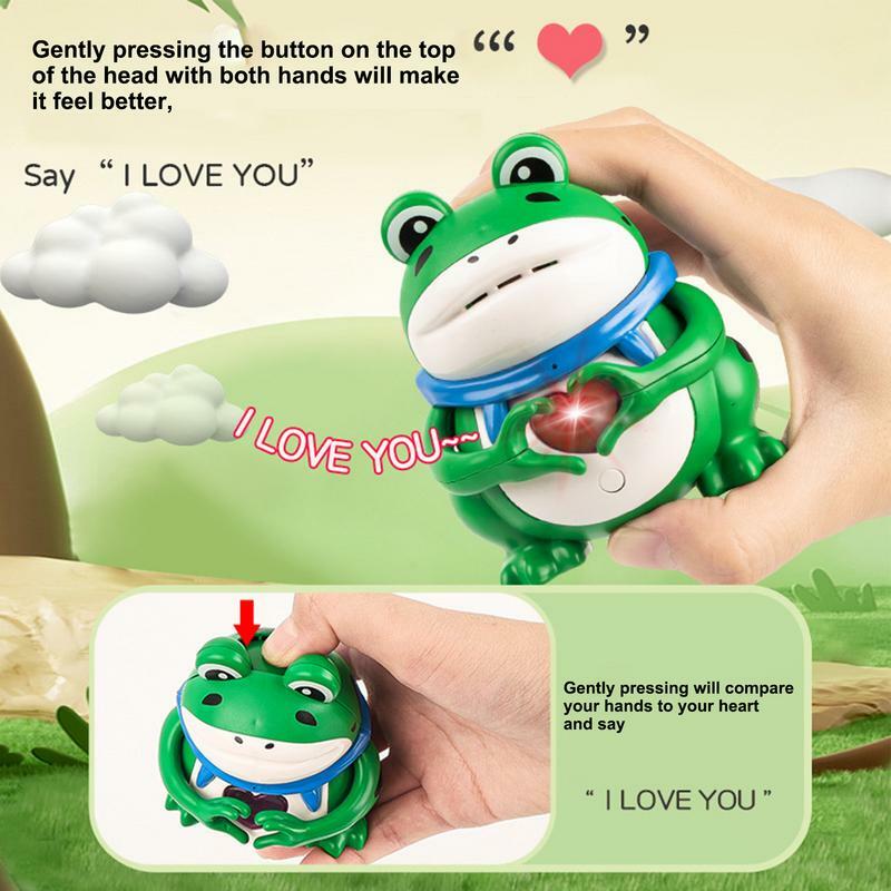 Podświetla żaba elektroniczna pluszowa żaba małe żaby uwielbiają nagrywanie głosu elektroniczna interaktywna animacyjna zabawka dla dzieci