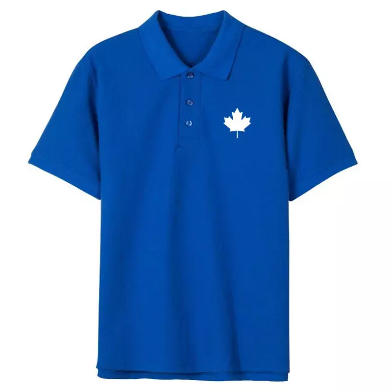 2024 캐나다 국기 남성 코튼 폴로 셔츠, 여름 패션 캐주얼 남성 여성 반팔 폴로 셔츠, 신제품