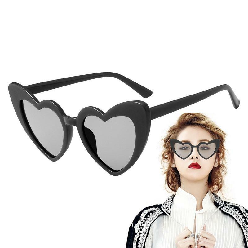 Gafas de sol con forma de corazón para mujer, lentes transparentes tintadas de Color caramelo, protección UV, a la moda