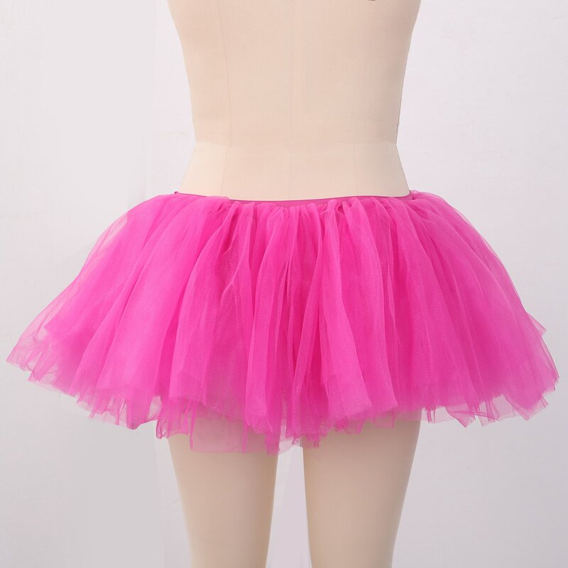 Dance Tulle Tutu 5 Layered Tutu Prom Party Costume Tulle Tutu for Women and Girls, Red