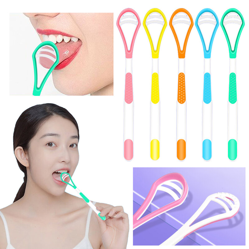 Tongue Cleaner For Adult Reusable Double-sided Tongue Cleaning Scraper Brush Professional Tongue Cleaner Oral Care Tools