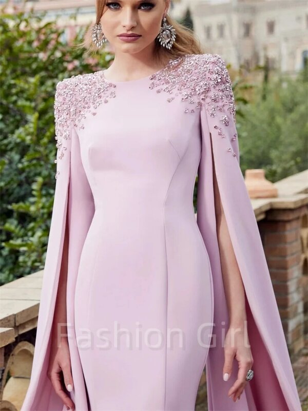 Elegante Abendkleider Meerjungfrau Satin Kleid Perlen Pailletten boden lang Saudi-Arabien Hochzeits feier Ballkleid benutzer definierte 2024