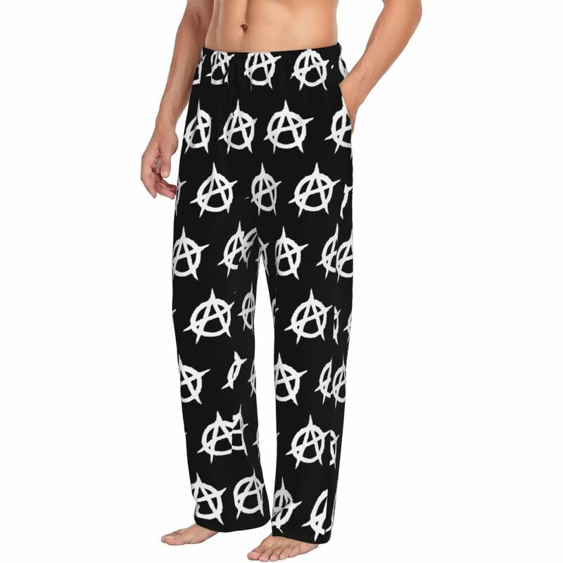 Pantalones de pijama personalizados con símbolo de Scots Of Anarchy para hombre, ropa de dormir con cordón, pantalones de dormir con bolsillos