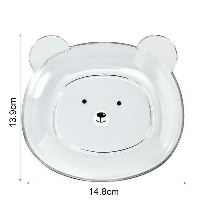 Snack Plate Cute Bear Stackable Round Edges Bone Candy Snack Dish Plastic Space Saving Fruit Dish Kitchen Tableware Fruit Plate