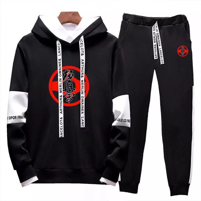 Kyokushin Karate 2024 Men's New Long Sleeves Tracksuit Hoodies Tops And Pants Pullover Sweatshirt Autumn Spring Two Piece Suits