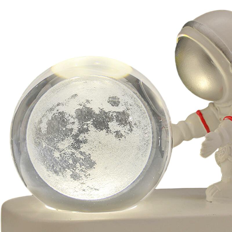 Bola de cristal con forma de astronauta para niños y adultos, luz nocturna, lámpara de mesa para dormitorio, sala de estar, mesita de noche, escritorio, hogar