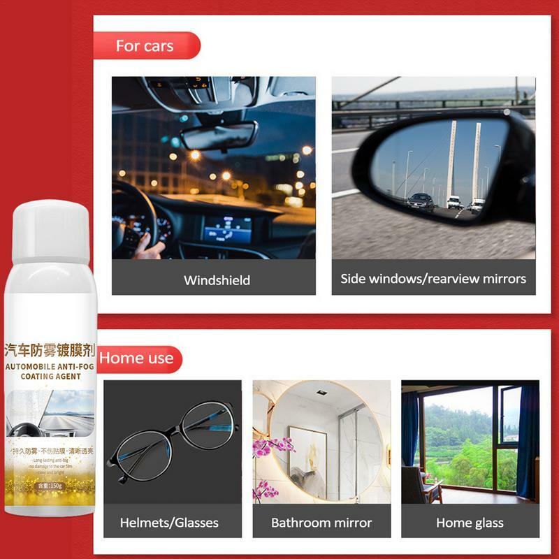 Antiappannamento da 150g per parabrezza Spray antiappannamento per occhiali agente di rivestimento adesivo detergente per vetri per prodotti per la visione chiara dello specchio