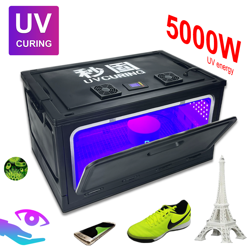 3D Printer Box Led UV GEL Curing Lamp Ultraviolet Light Glue Cure Oil Resin Machine Glass Ink Paint Silk Screen Phone 365nm 395