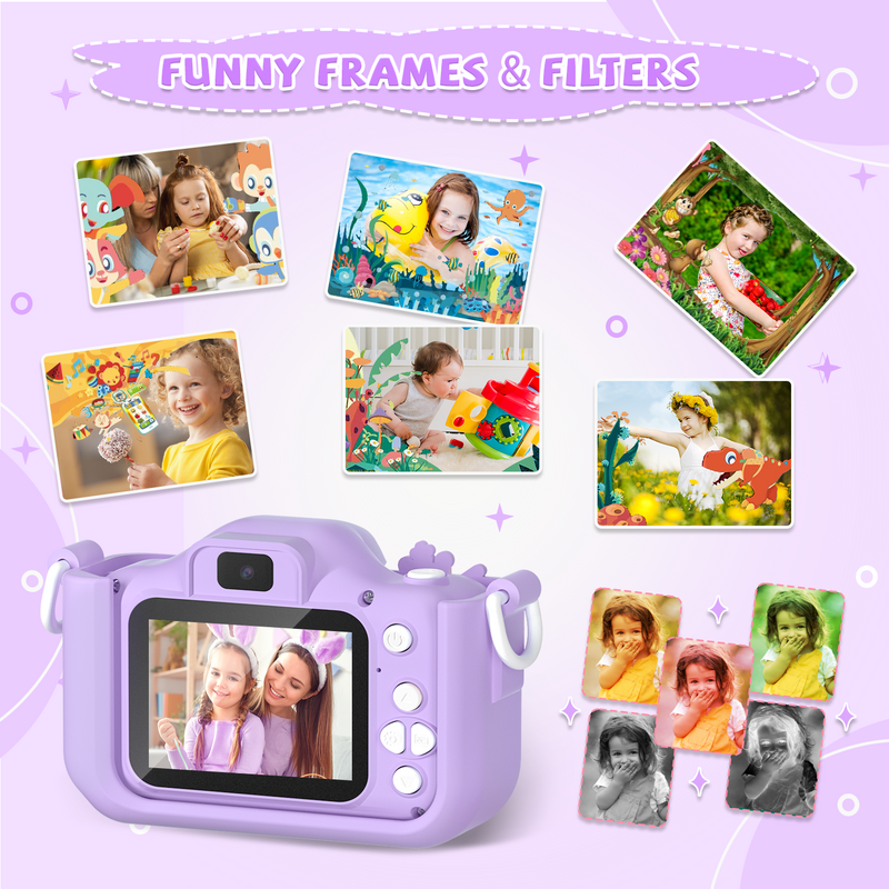 Simpatiche telecamere per bambini unicorno di età compresa tra 7-12 fotocamera digitale per bambini Mini giocattoli 1080p HD riprese Video per regali di compleanno giocattolo per fotocamera per bambini
