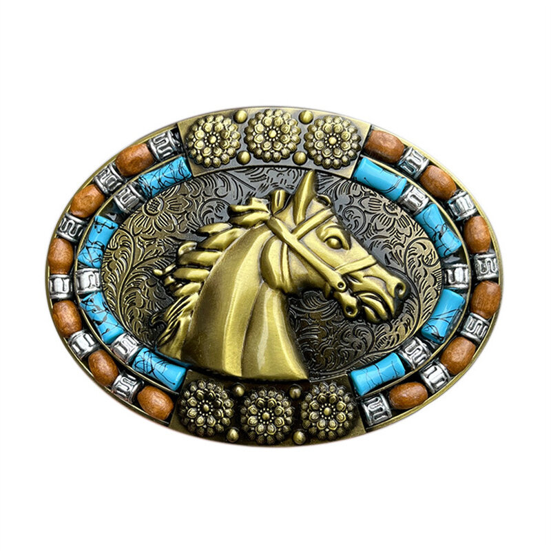 Cavalo cabeça cinto fivela, estilo ocidental, estilo étnico