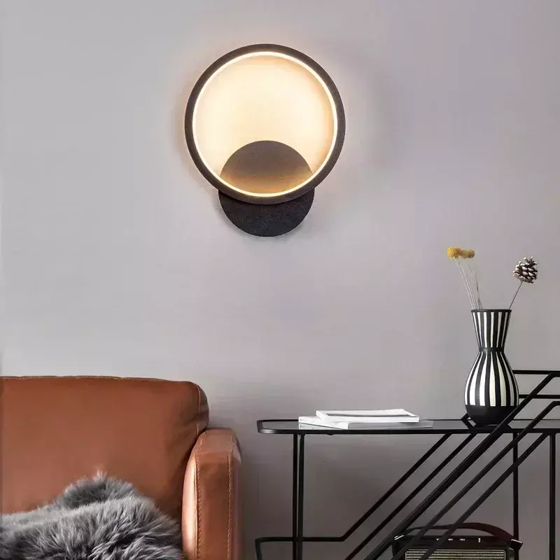 Nowoczesna lampa ścienna LED minimalistyczne okrągłe kwadratowe kinkiety do salonu sypialnia korytarz korytarz balkon dekoracja wnętrz kinkiety